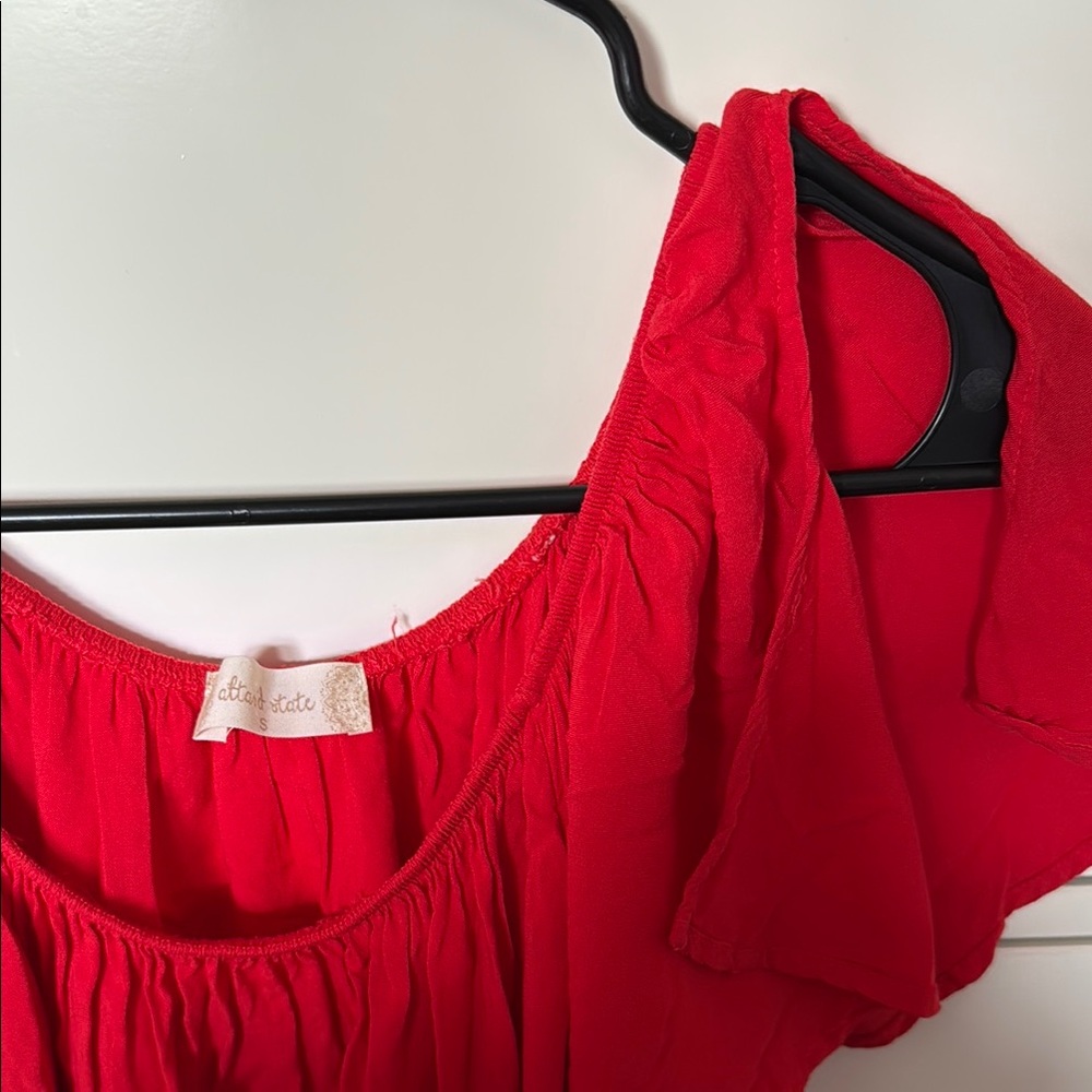 Altar'd State Red Ruffled Blouse - Picture 2 of 4